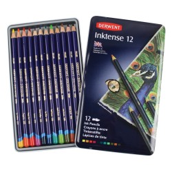 Чернильные карандаши Derwent Inktense, 12 шт., металл