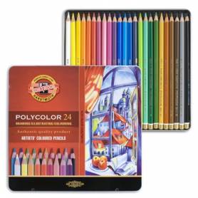 Цветные карандаши Koh-i-noor Polycolor, 24 шт., металл