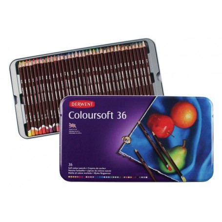 Набор цветных карандашей COLOURSOFT, 36 цв., металл