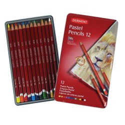 Пастельные карандаши Derwent Pastel, 12 шт., металл