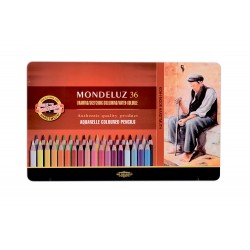 Набор акварельных карандашей Mondeluz, 36 цветов, металл