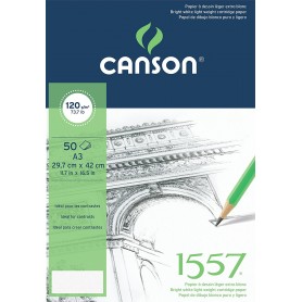 Альбом для графики Canson 1557, 29.7х42 см., 120 г/м2, 50 л., склейка по короткой стороне