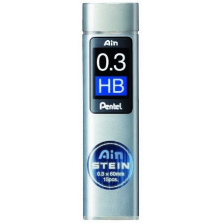 Грифели для механических карандашей Pentel AIN STEIN, HB, 0,3 мм., 15 шт.