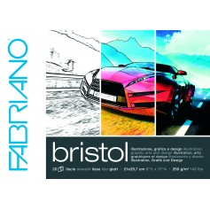 Альбом для рисования Fabriano Bristol 29,7x42 см. (А3), 20 л., 250 г/м2, склейка по короткой стороне