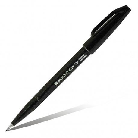 Фломастер-кисть Pentel Brush Sign Pen Touch, черный цвет