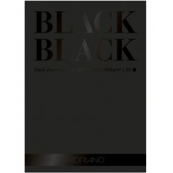 Альбом Fabriano Black Black 21x29,7 см., 20 л., 300 г/м2., черная бумага