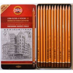 Набор чернографитных карандашей Koh-i-noor 1580, 12 шт., 6B - 6H, металл