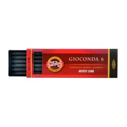 Набор угля искусственного в стержнях Koh-i-noor Gioconda для цанговых карандашей, 5.6 мм., 6 шт.