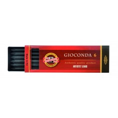 Набор угля искусственного в грифелях Koh-i-noor Gioconda для цанговых карандашей, 5.6 мм., 6 шт.