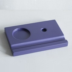 Подставка деревянная под чернильницу и держатель, фиолетовая