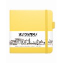 Блокнот для зарисовок Sketchmarker, 12х12 см., 140 г/м2, 80 л., твердая лимонная обложка