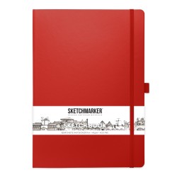 Блокнот для зарисовок Sketchmarker, 21х30 см., 140 г/м2, 80 л., твердая красная обложка