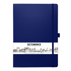 Блокнот для зарисовок Sketchmarker, 21х30 см., 140 г/м2, 80 л., твердая обложка цвета королевский синий
