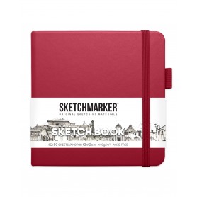 Блокнот для зарисовок Sketchmarker, 12х12 см., 140 г/м2, 80 л., твердая обложка цвета маджента