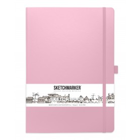 Блокнот для зарисовок Sketchmarker, 21х30 см., 140 г/м2, 80 л., твердая розовая обложка
